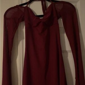 Edikted Deep Red Long Sleeve Dress